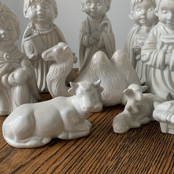 Arnels Pottery Vintage Nativity set Blue Christmas‎ Holy Family Handmade set 10p - Picture 6 of 17